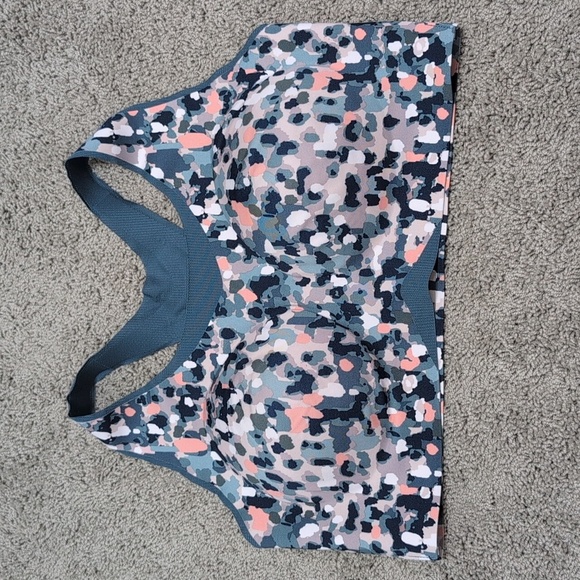 Soma Bliss Breathe Racerback Sport Bra Dark Teal Light Pink And Gray Size XXL - Picture 2 of 7